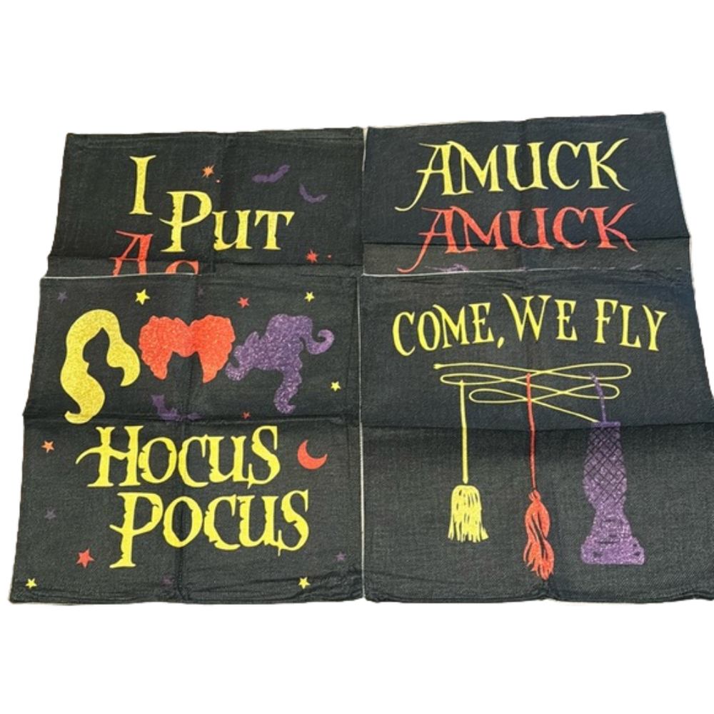 Bundle Of Four Halloween Pillow Covers